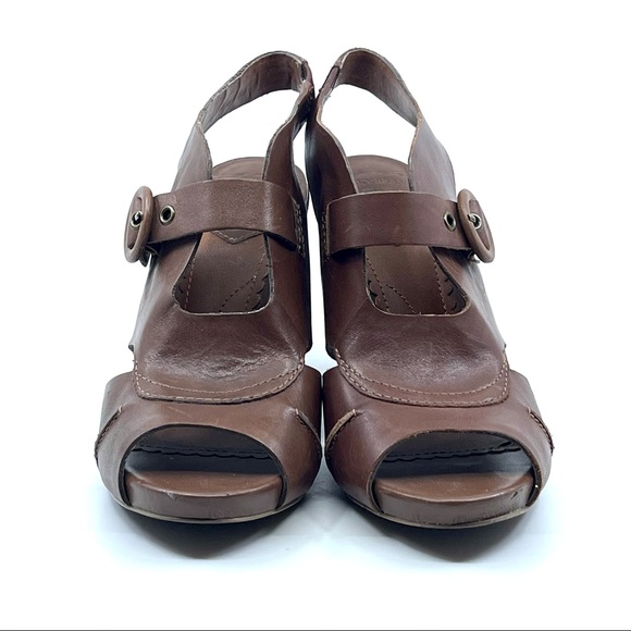 LUCKY BRAND‎ TAN LEATHER PEEPTOE HIGH HEEL SHOE - Picture 3 of 8